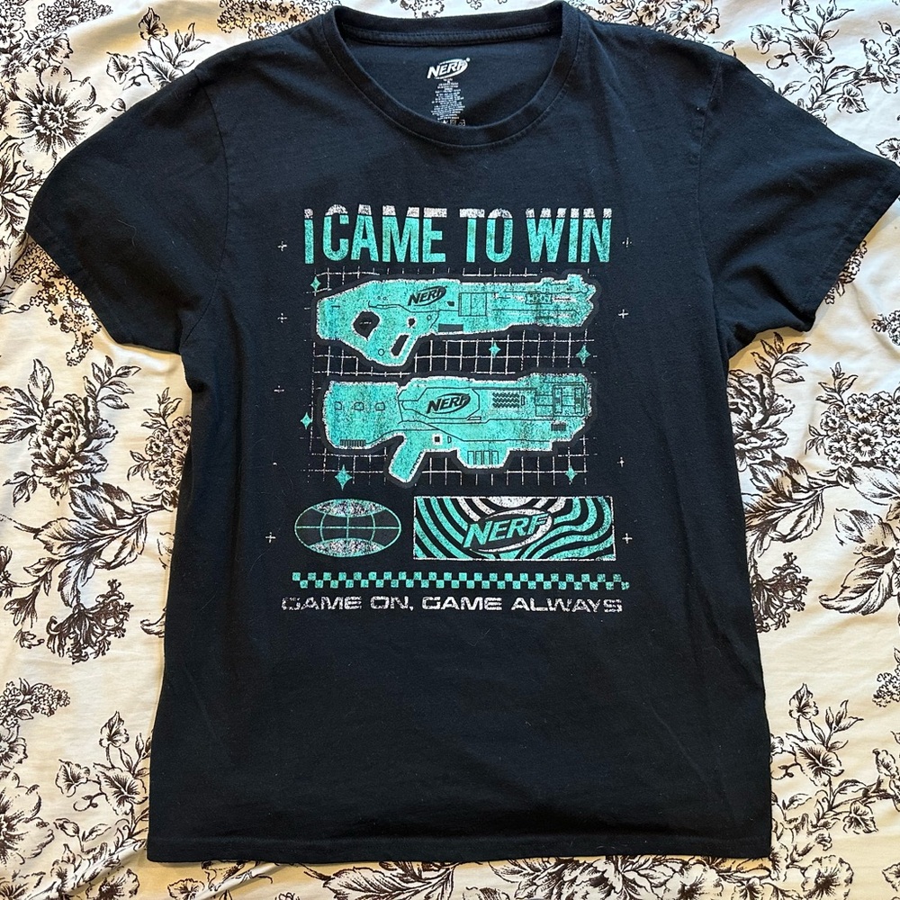 Nerf Black and Teal “I Came To Win” Graphic T-Shirt